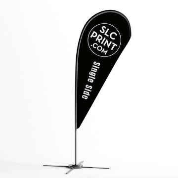 picture of a single side teardrop flag in front of a white background