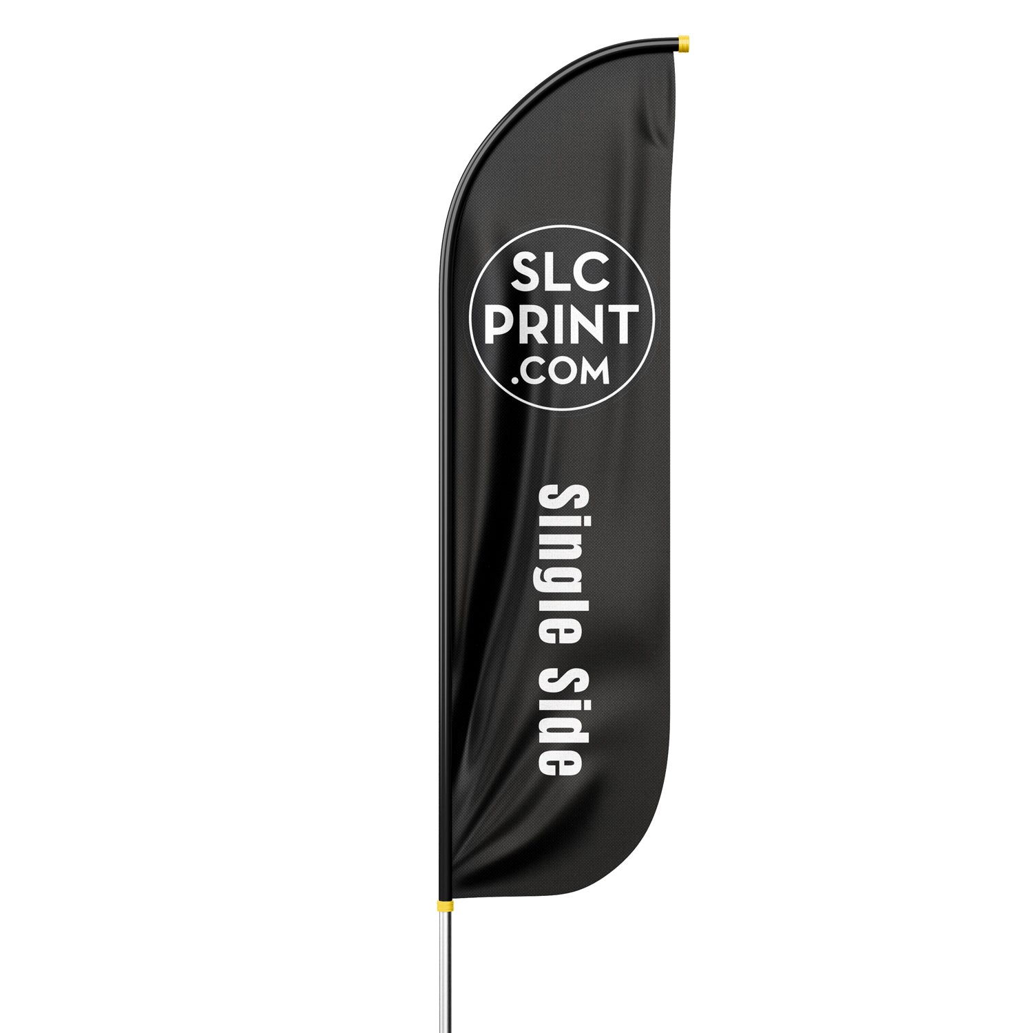 picture of a single side convex flag in front of a white background