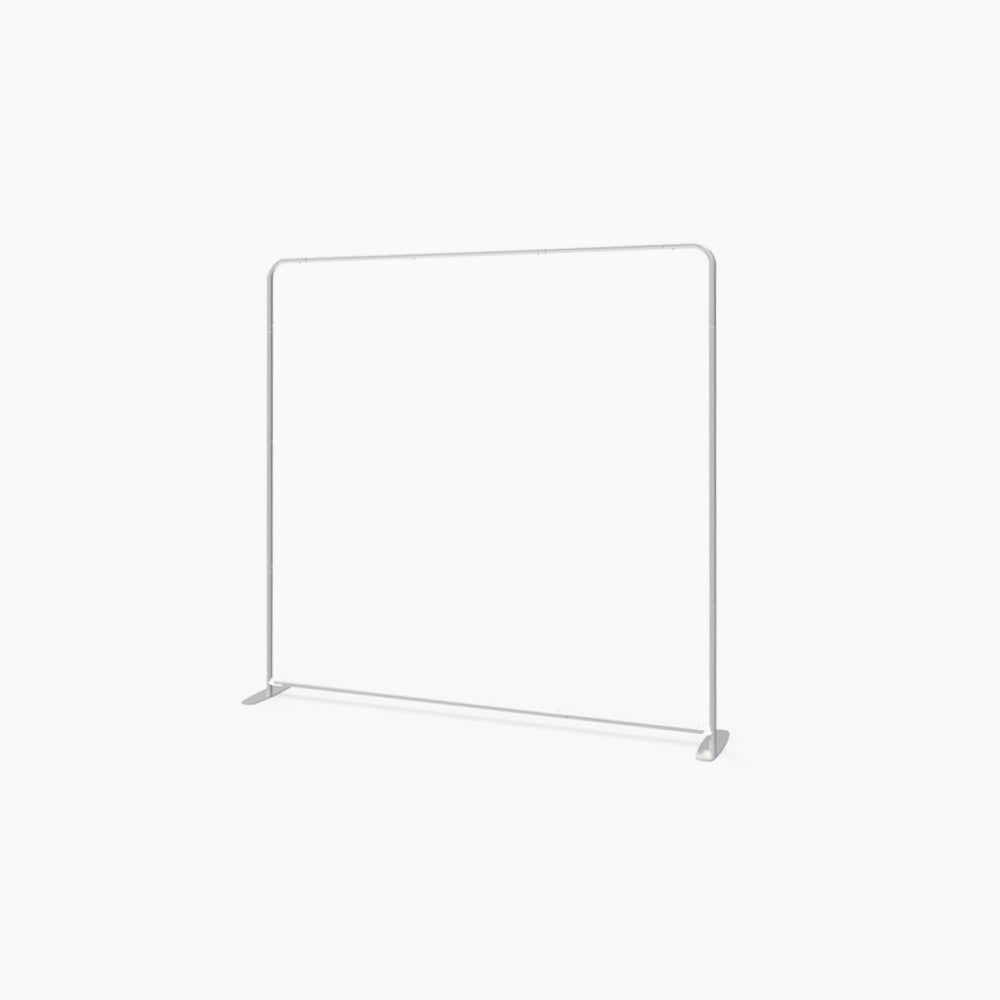 picture of a tension fabric display in front of a white background