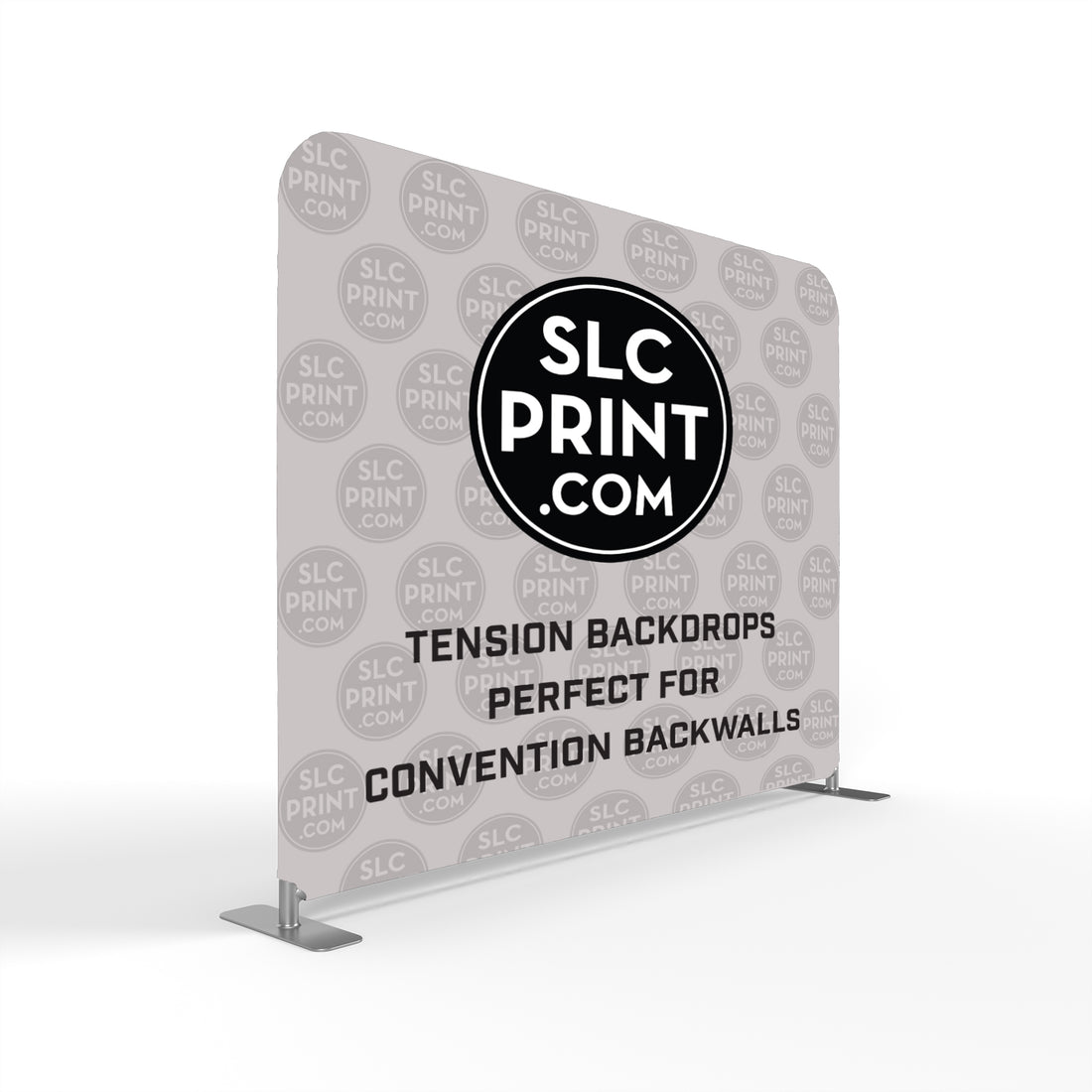 picture of a tension fabric display in front of a white background