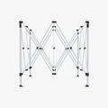 A picture of canopy / tent hardware in front of a white background