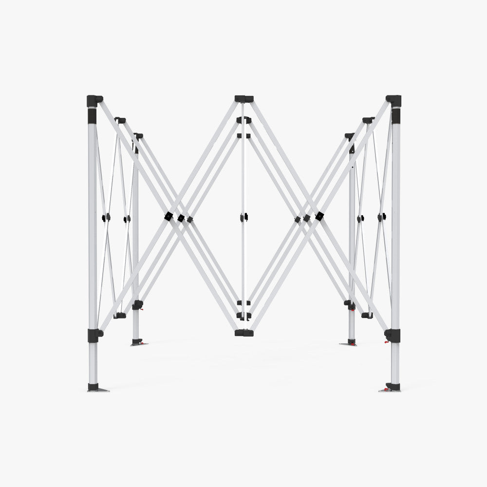 A picture of canopy / tent hardware in front of a white background